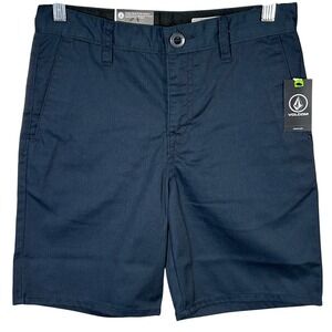 Volcom Frickin Chino Shorts Youth Boys Size 28 Blue Preppy‎ School New with Tags
